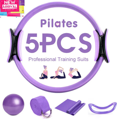 5PCS Yoga Ball Magic Ring Pilates Circle Exercise Equipment