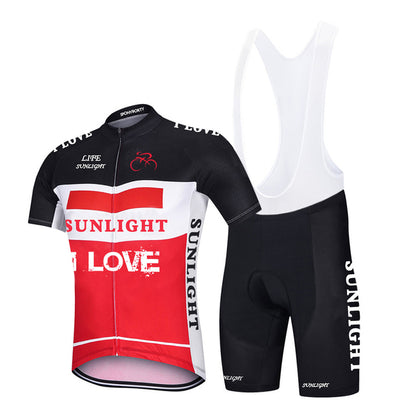 Short-sleeved Bib Cycling Clothes Suit Bicycle Women Moisture Wicking