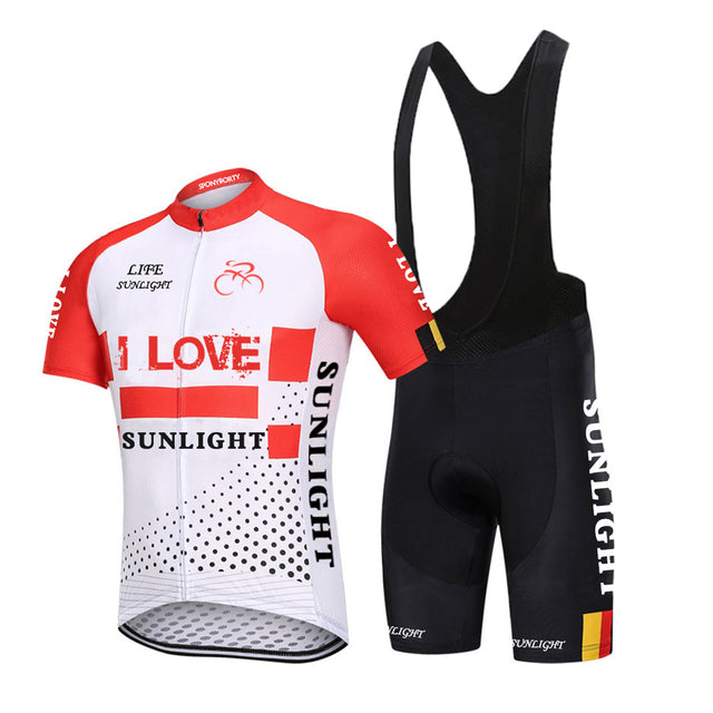 Short-sleeved Bib Cycling Clothes Suit Bicycle Women Moisture Wicking