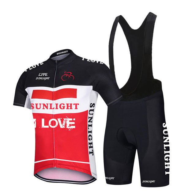 Short-sleeved Bib Cycling Clothes Suit Bicycle Women Moisture Wicking
