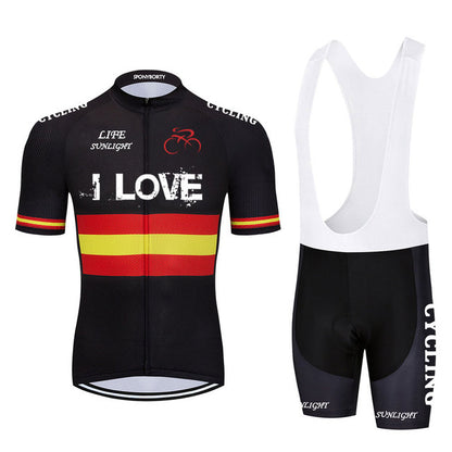 Short-sleeved Bib Cycling Clothes Suit Bicycle Women Moisture Wicking