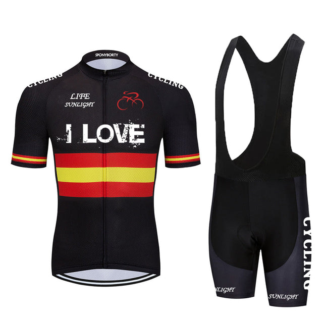 Short-sleeved Bib Cycling Clothes Suit Bicycle Women Moisture Wicking