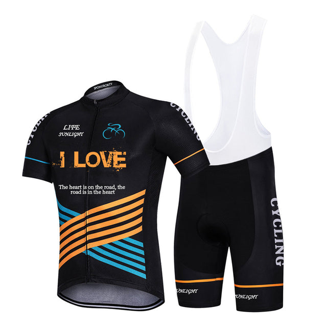Short-sleeved Bib Cycling Clothes Suit Bicycle Women Moisture Wicking